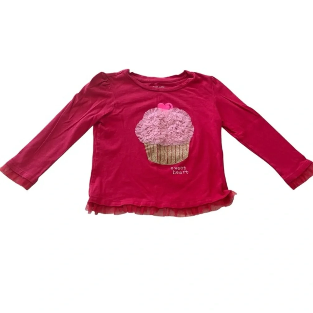 Baby Gap Cupcake Embroidered Tulle Longsleeve Shirt Size 2T